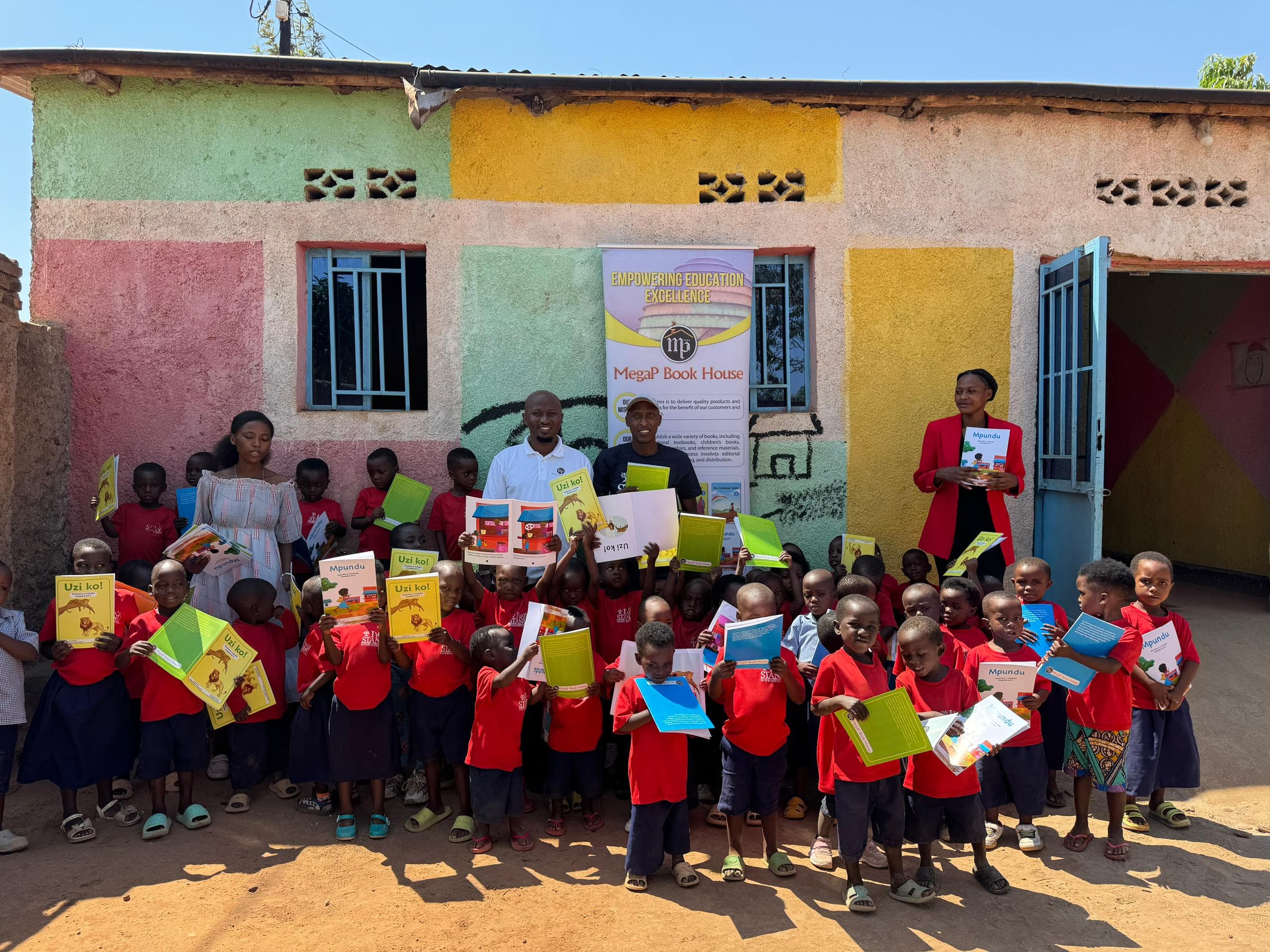 Children reading at a community library