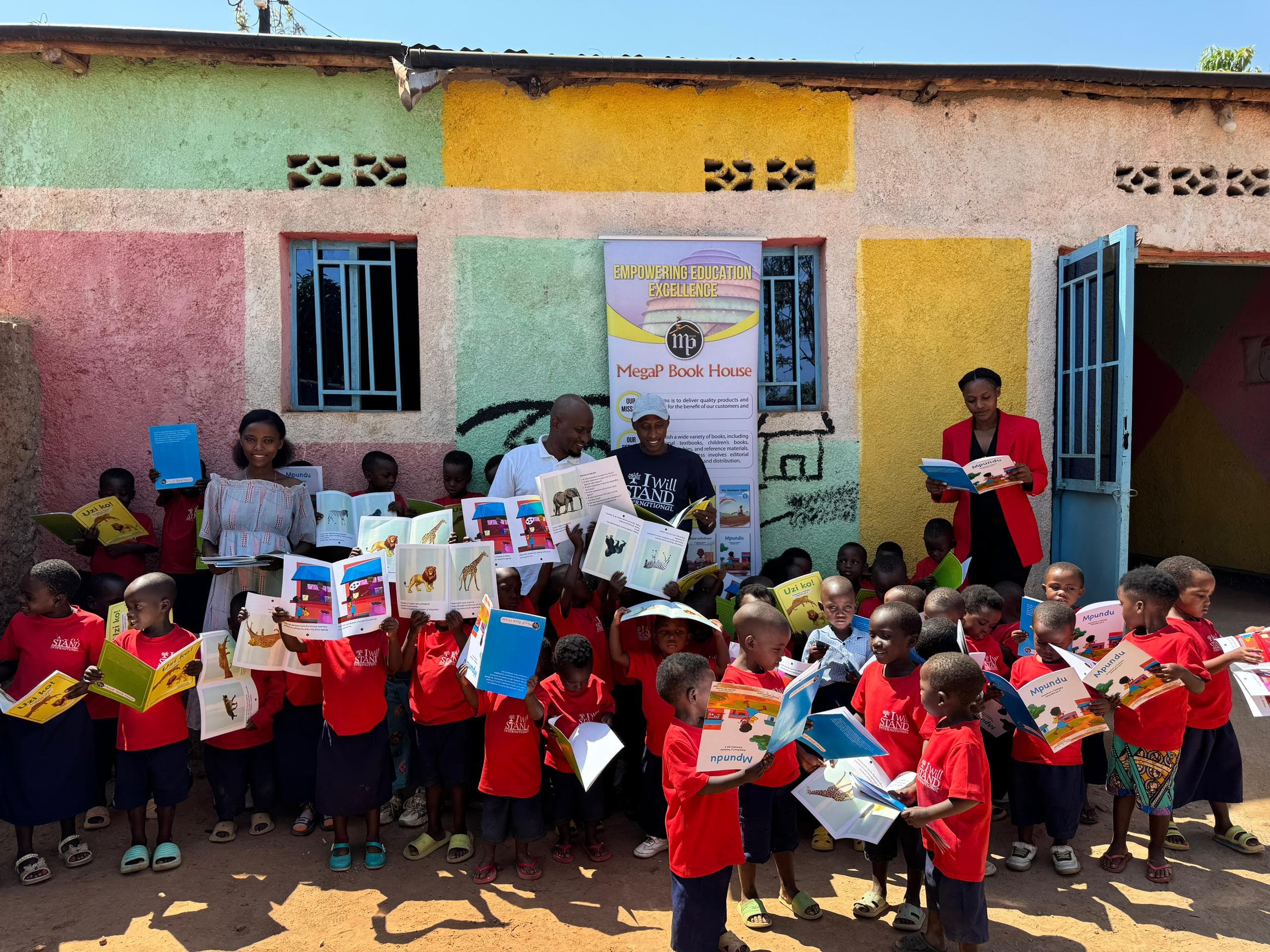 Students with new books